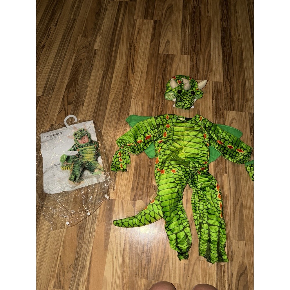 NEW Under wraps Green Dragon Halloween Costume Toddler 2-4 Years